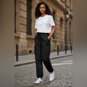 Love Poem Black Cargo Jogger Pants Women’s Small Drawstring Utility